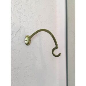 Vintage Curved Brass Wall Hook - Gold Brass Wall mounted coat hook